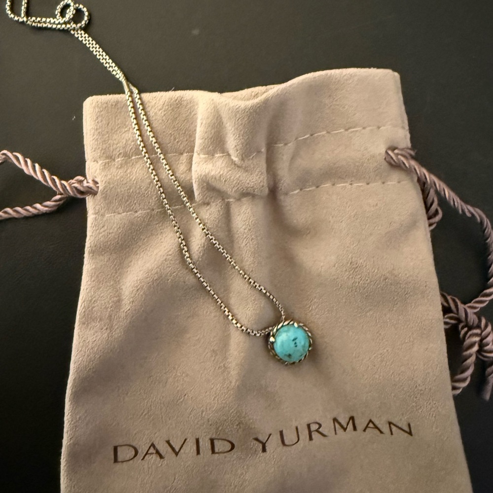 David Yurman Kingsman Turquoise Pendant Necklace